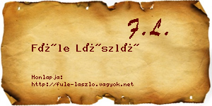 Füle László névjegykártya